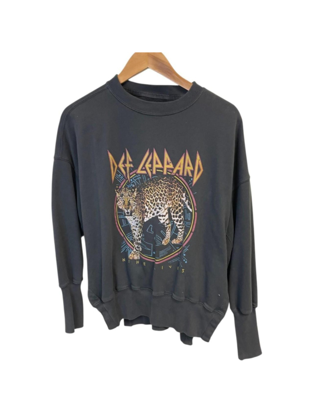 Abercrombie & Fitch Soft A&F Collection Def Leppard Sweatshirt with leopard grap